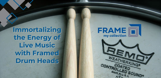 drum heads and drumsticks with text