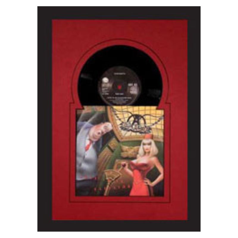 framed 45 record with album cover