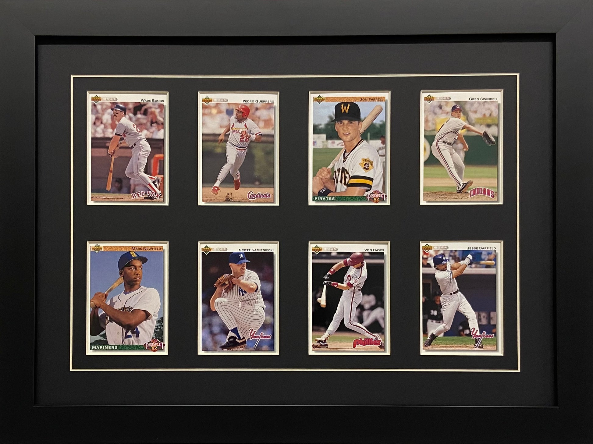 eight trading card frame black-white mat black frame
