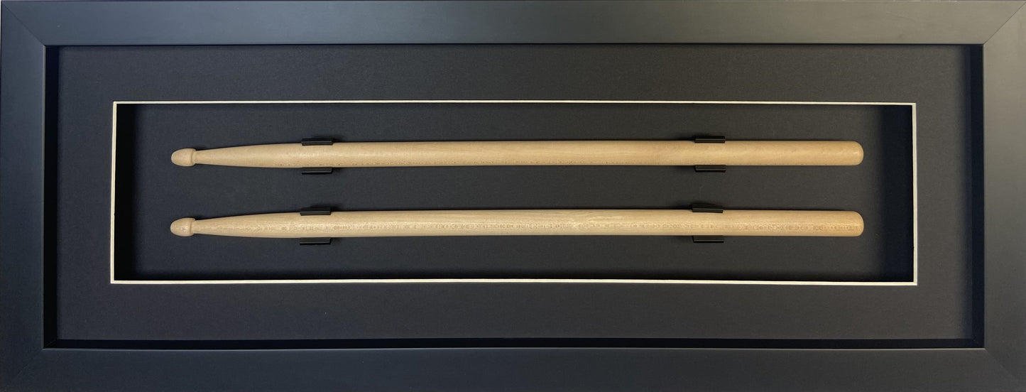 double drum stick frame black-white trim black frame