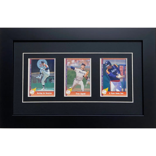 three trading card frame black-white mat black frame