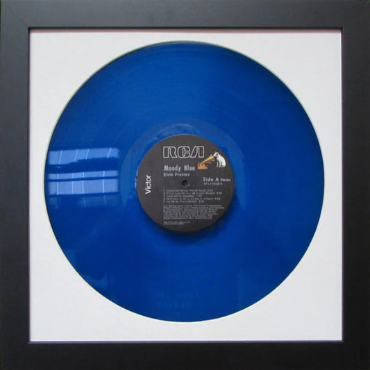 12" vinyl record frame white mat black frame