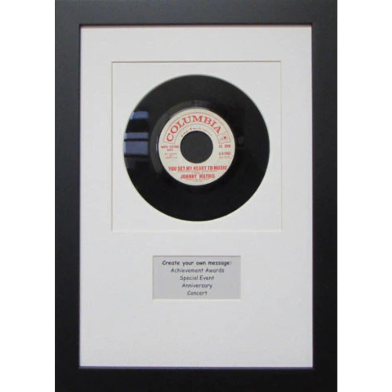 7" 45 Vinyl Record Frame with Personalized Message black frame