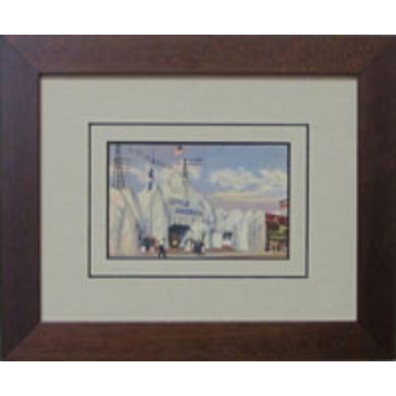 single postcard frame white-black mat walnut frame