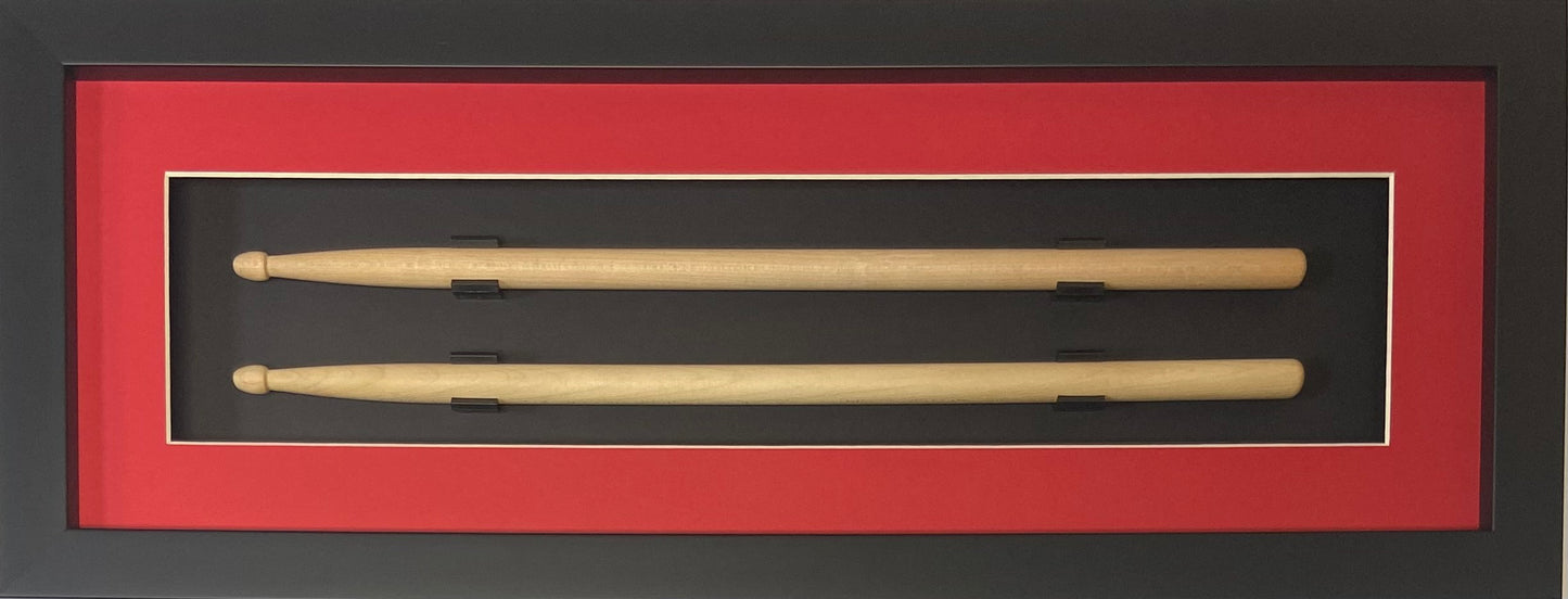 double drum stick frame red-white trim black frame