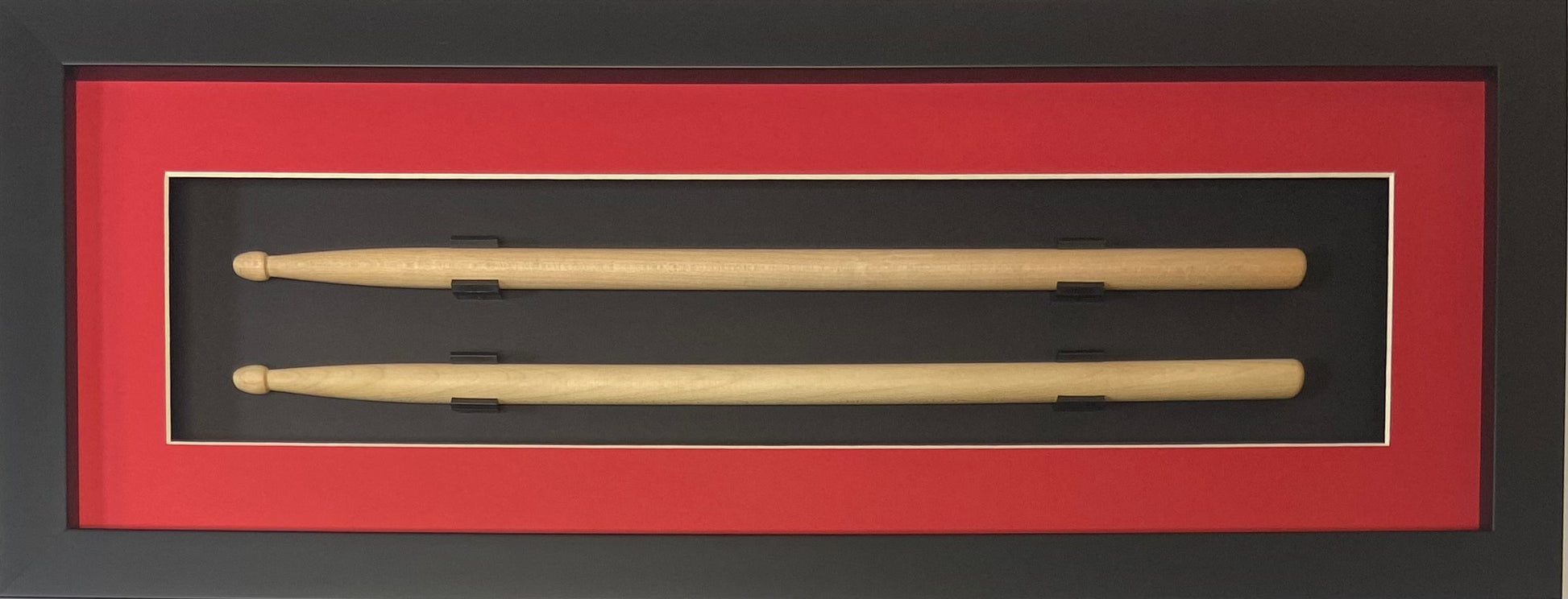 double drum stick frame red-white trim black frame