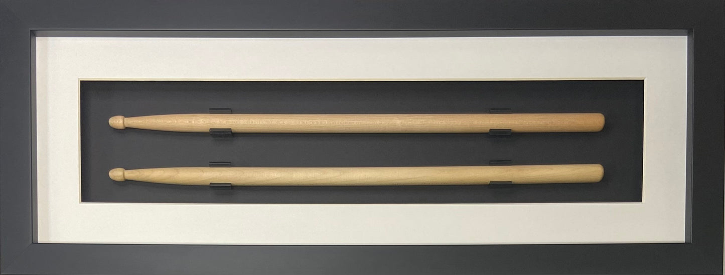 double drum stick frame white-white trim black frame