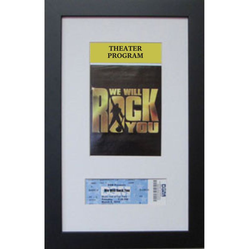 Theater Frame with Ticket white mat black frame