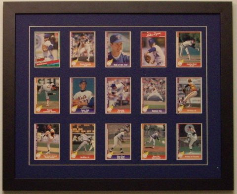 Fifteen Trading Card Frame dark blue-white mat black frame