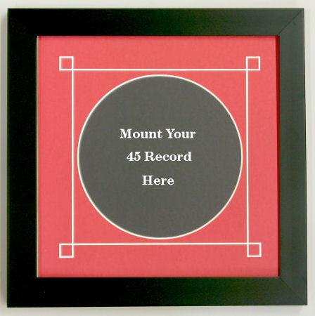 7" 45 Vinyl Record Frame red-white mat black frame