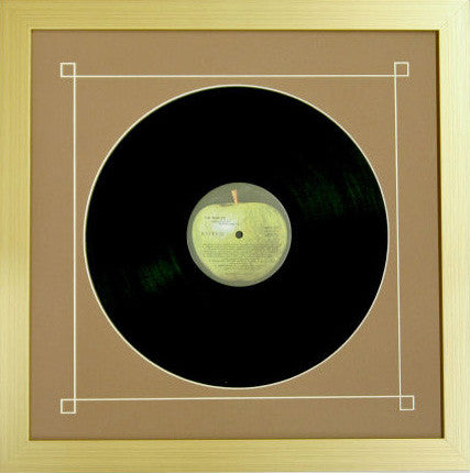 12" LP Vinyl or Picture Disc Frame brown-white mat gold frame