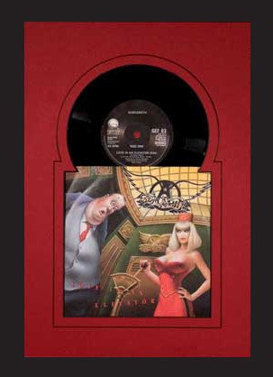 7" 45 Vinyl Record Frame with Sleeve, Jukebox Style red-black mat black frame