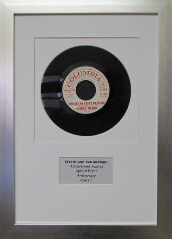 7" 45 Vinyl Record Frame with Personalized Message silver frame
