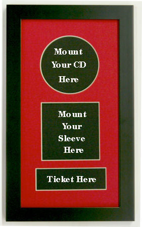 CD Frame with Insert / Booklet and Ticket red mat black frame