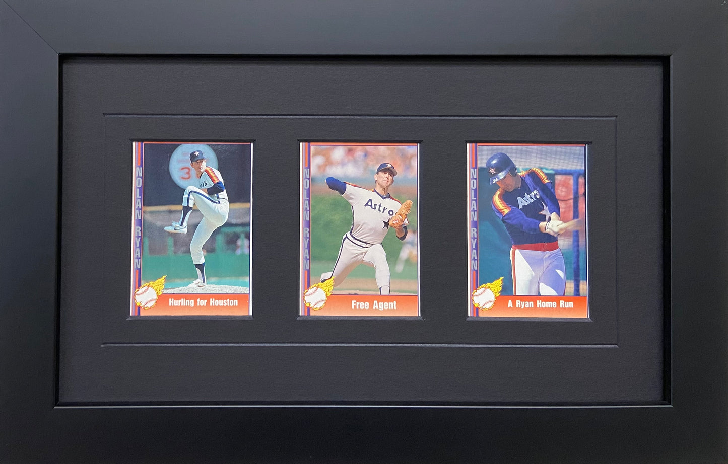Three Trading Card Frame black-black mat black frame