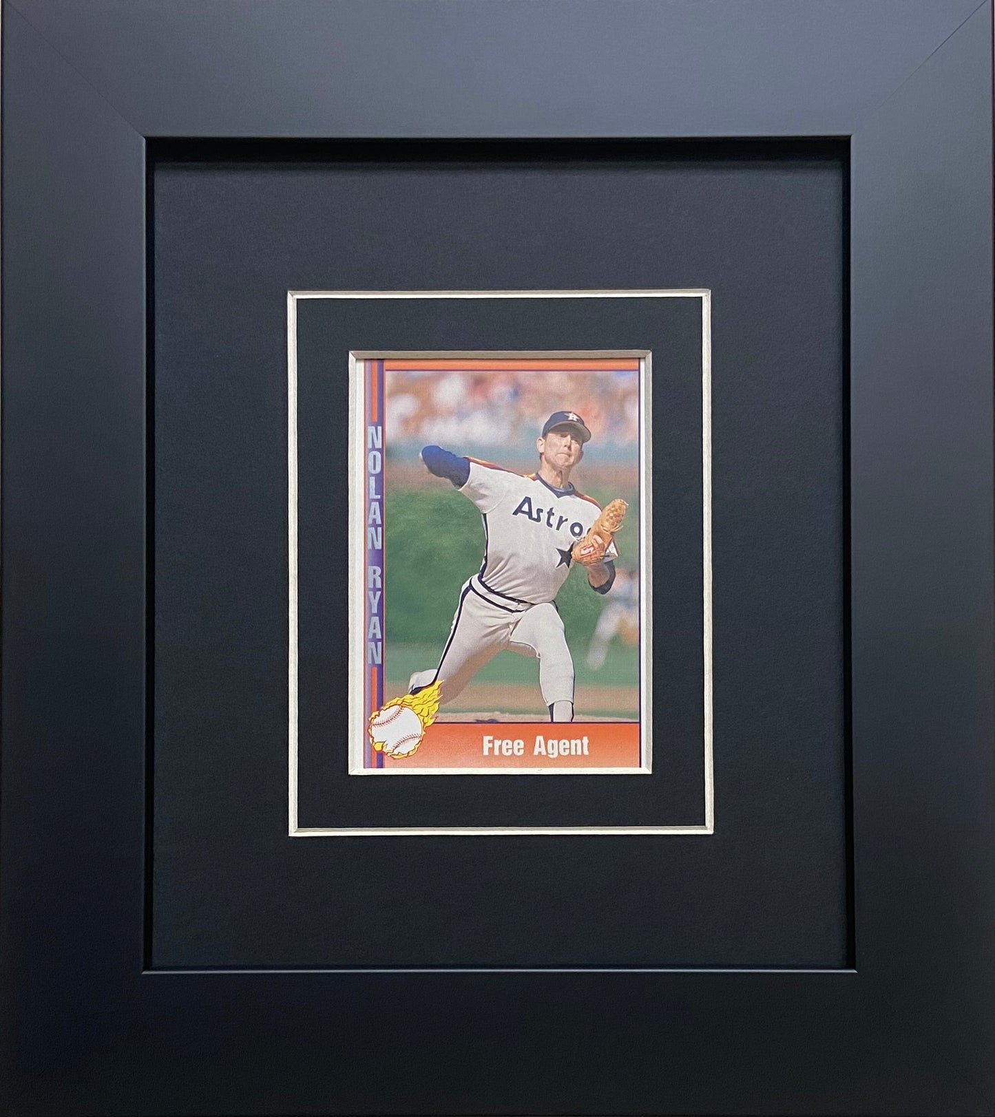 single trading card frame black-white mat black frame