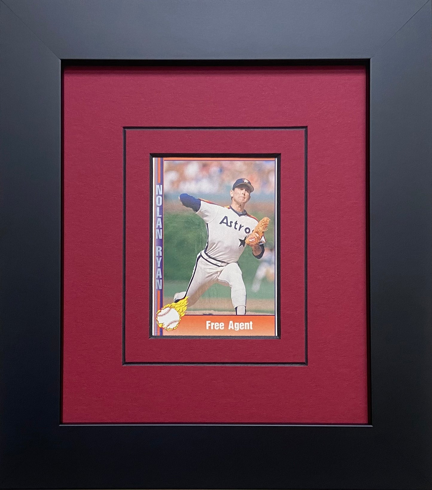 single trading card frame red-black mat black frame