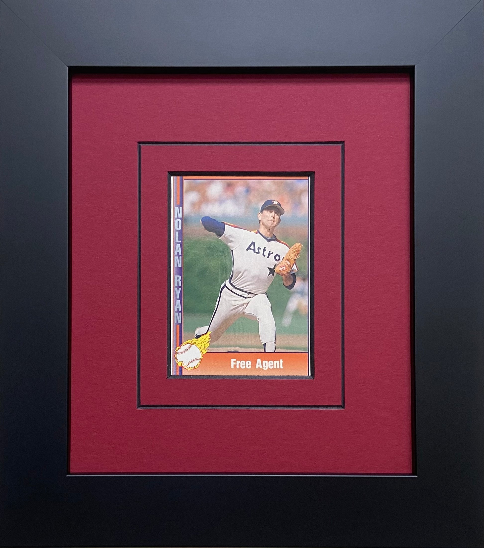 single trading card frame red-black mat black frame