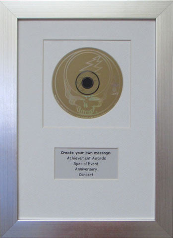 CD Frame with Personalized Message white mat silver frame