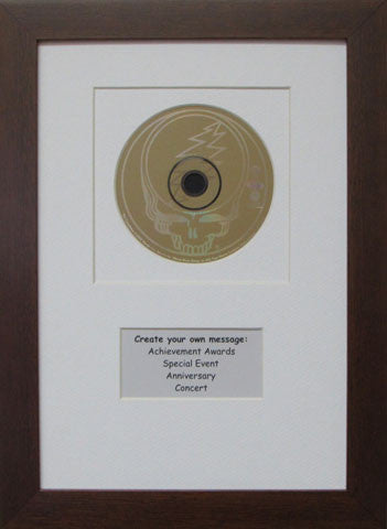 CD Frame with Personalized Message white mat walnut frame