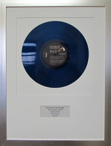12" LP Record Album Frame with Personalized Message white mat silver frame