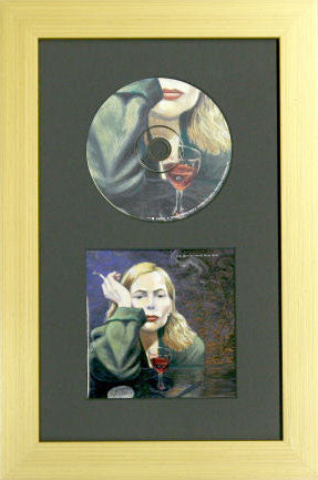 CD Disc and Insert / Booklet Frame Set black mat gold frame