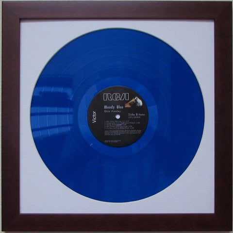 12" LP Vinyl Record Album Frame white mat walnut frame
