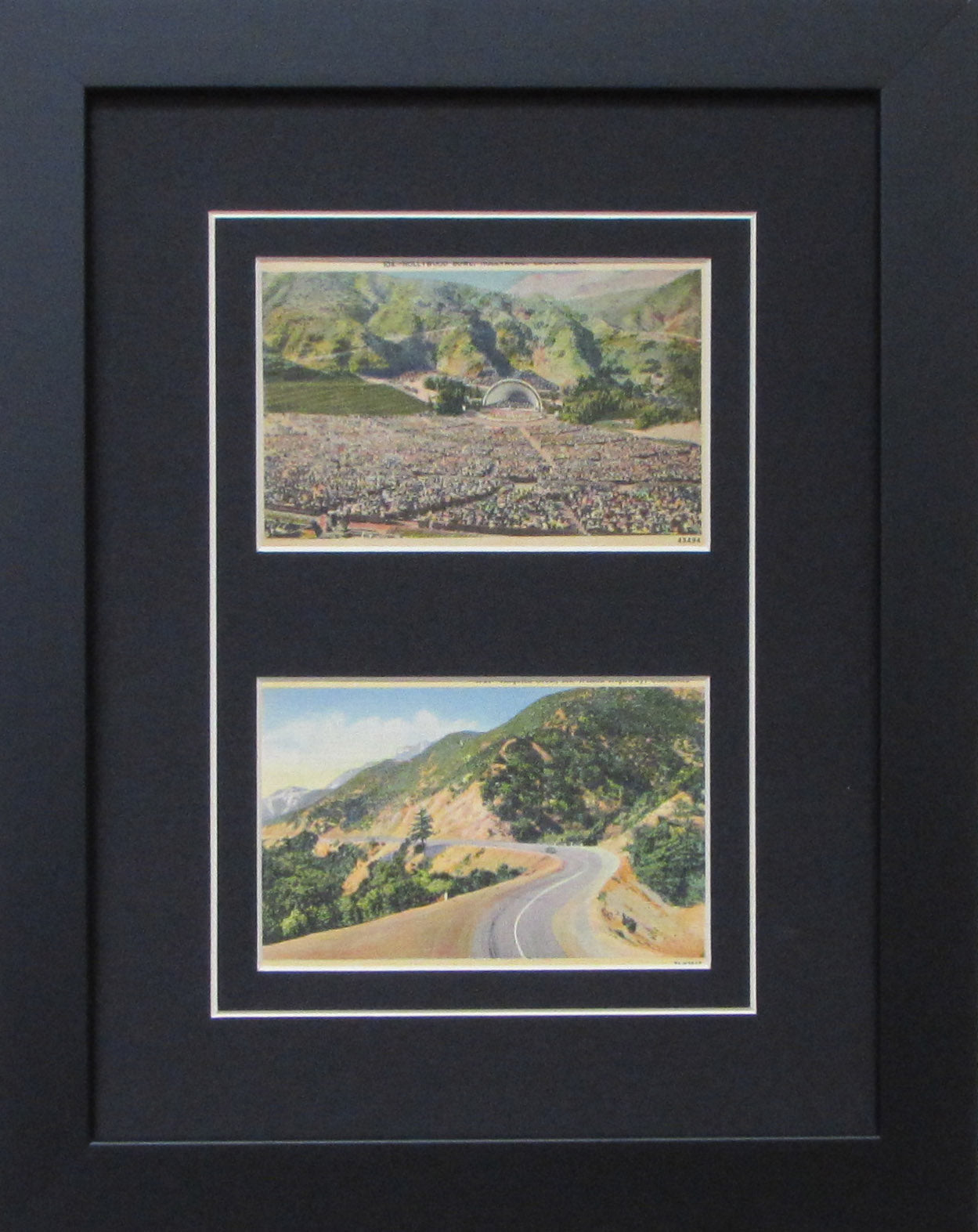 Two Postcard Frame black-white mat black frame