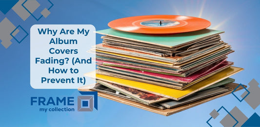 Stack of faded album covers