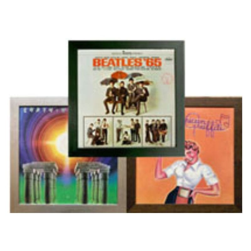 collage of three record albums