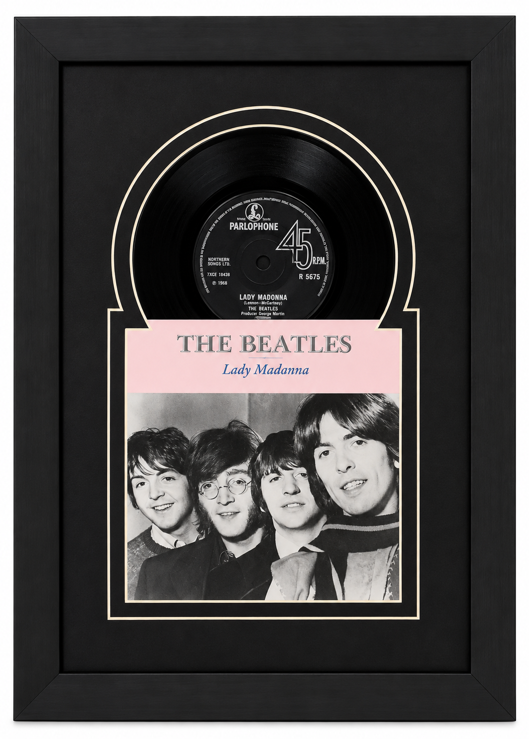 7" 45 Vinyl Record Frame with Sleeve, Jukebox Style