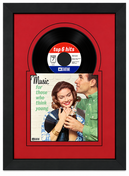 7" 45 Vinyl Record Frame with Sleeve, Jukebox Style