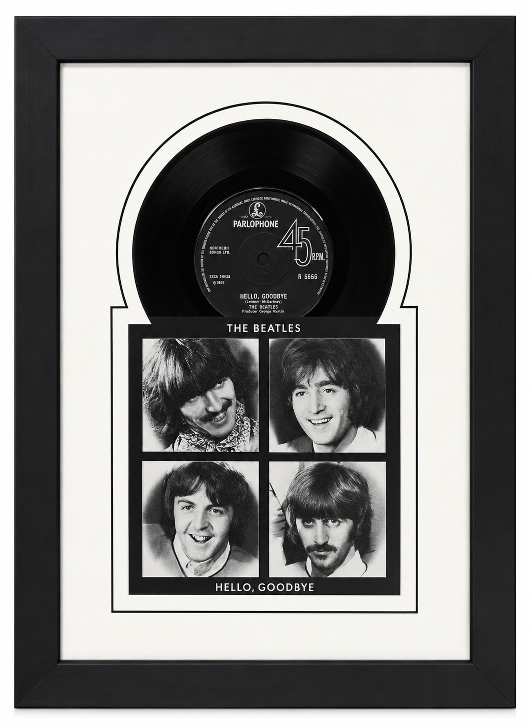 7" 45 Vinyl Record Frame with Sleeve, Jukebox Style