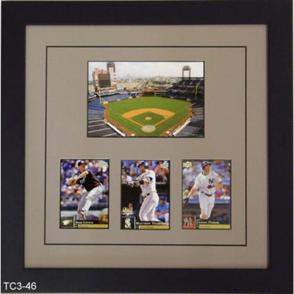 Trading Card Frame with Photo that holds three sports cards