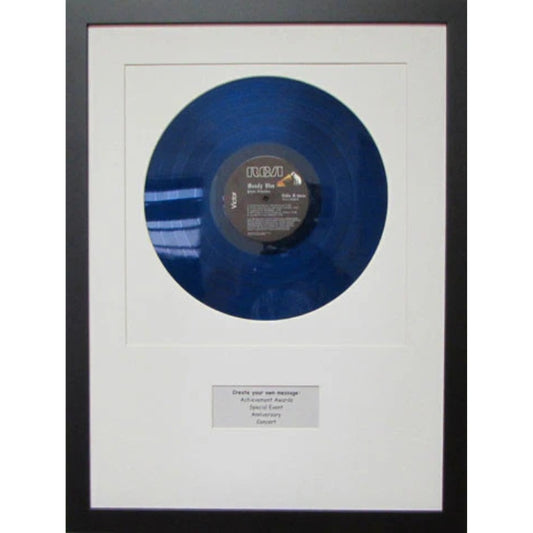 12" LP Record Album Frame with Personalized Message white mat black frame 