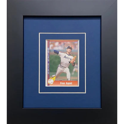 single trading card frame blue-white mat black frame