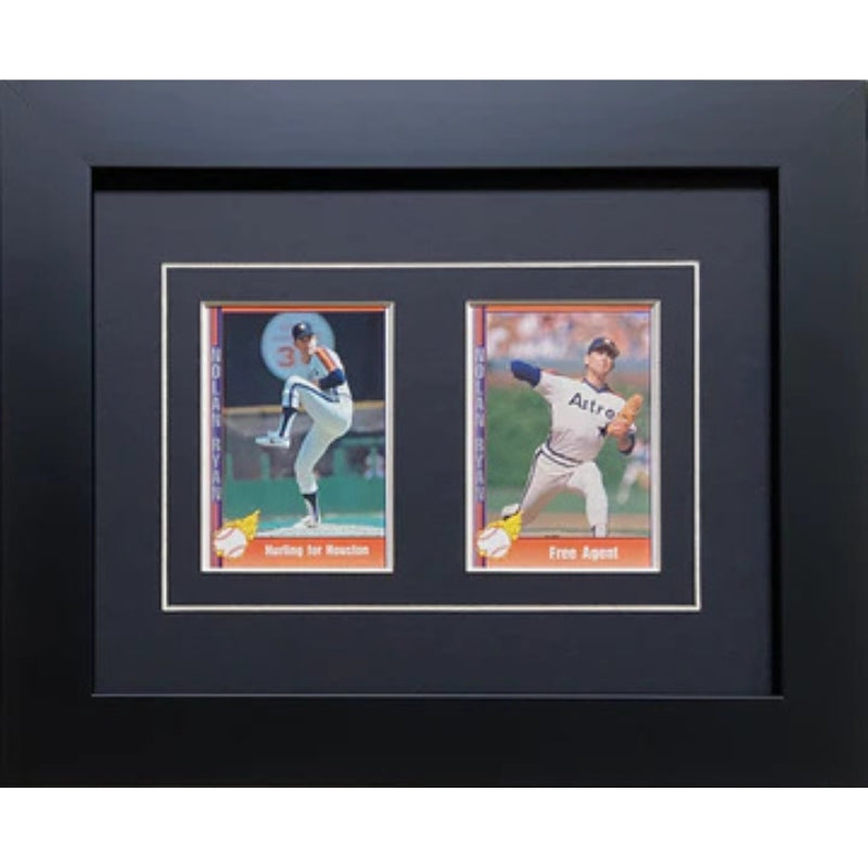 two trading card frame black-white mat black frame 