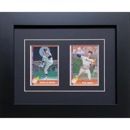 two trading card frame black-white mat black frame 