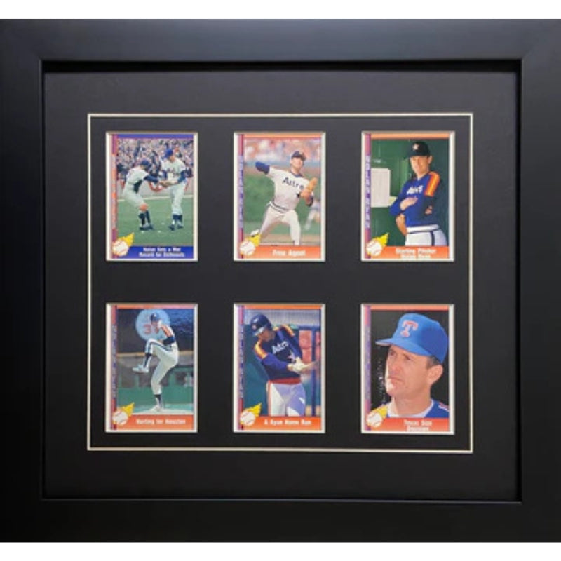six trading card frame black-white mat black frame 