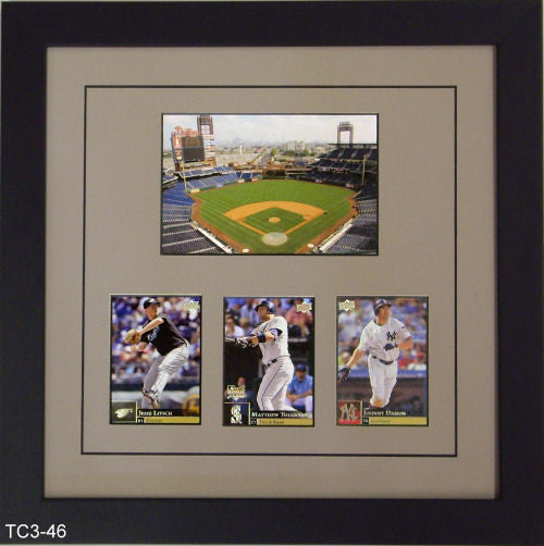 Trading Card Frame with Photo that holds three sports cards. - Frame My Collection